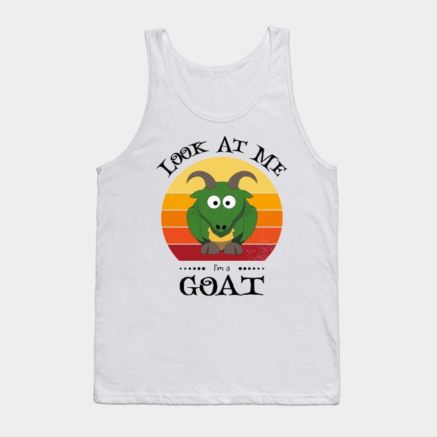 Funny Halloween Retro Vintage Goat Tank Top by Art master